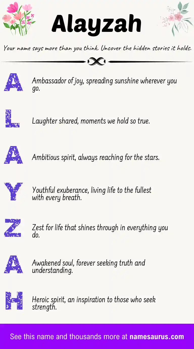 Acrostic poem about Alayzah.
