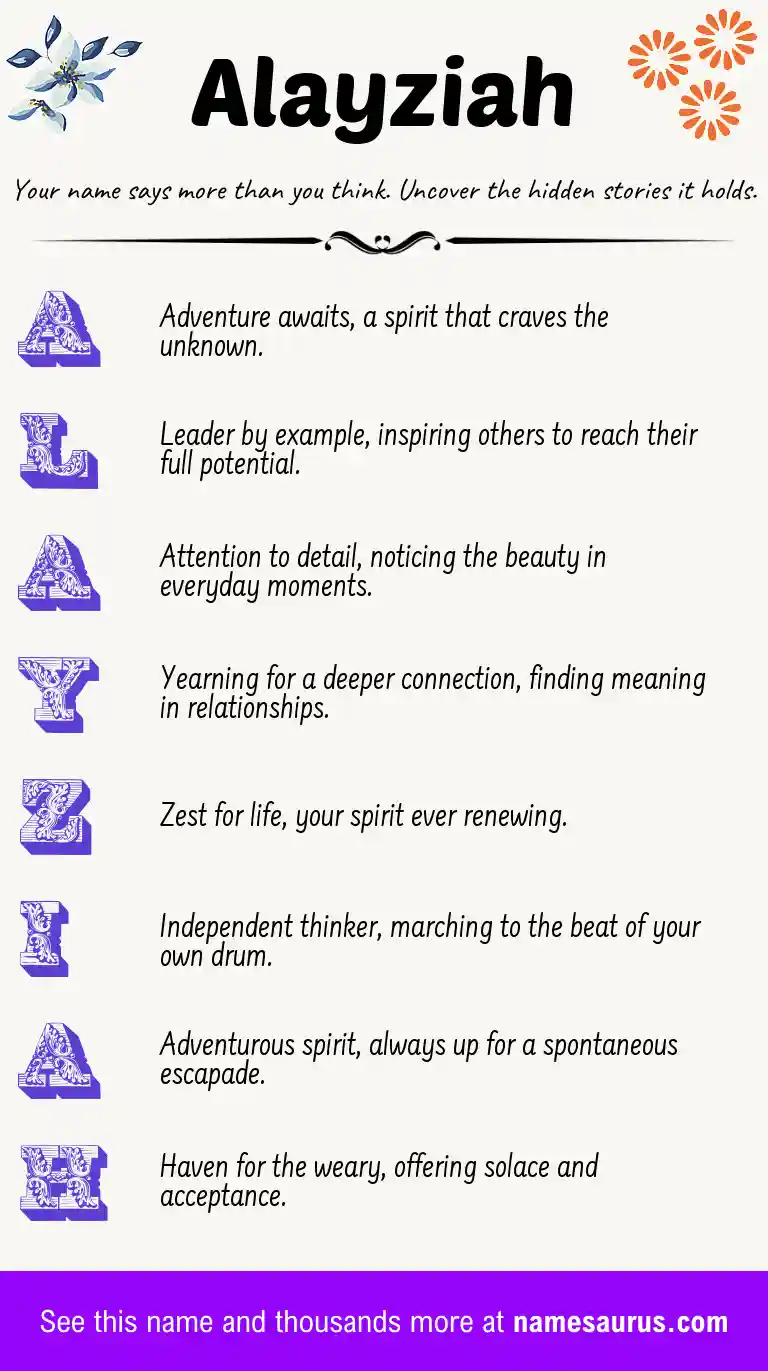 Acrostic poem about Alayziah.