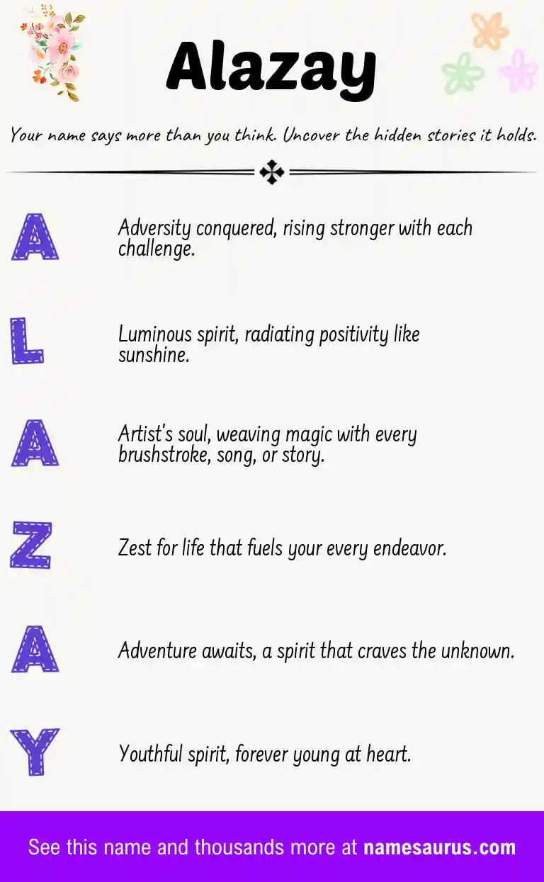 Acrostic poem about Alazay.