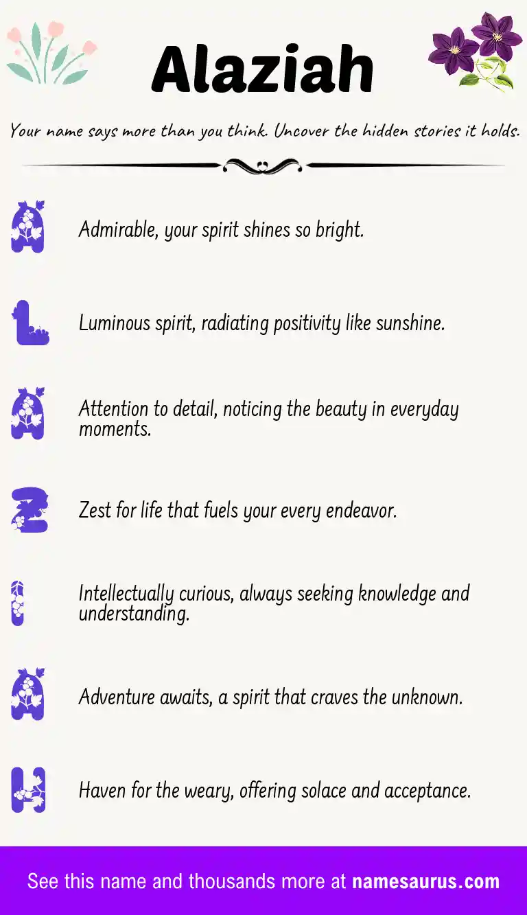Acrostic poem about Alaziah.