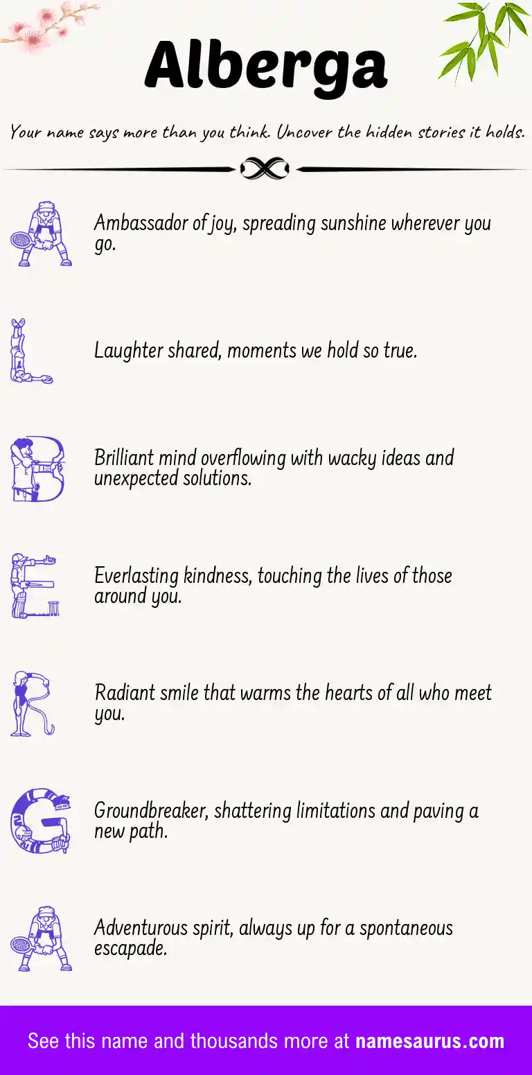 Acrostic poem about Alberga.