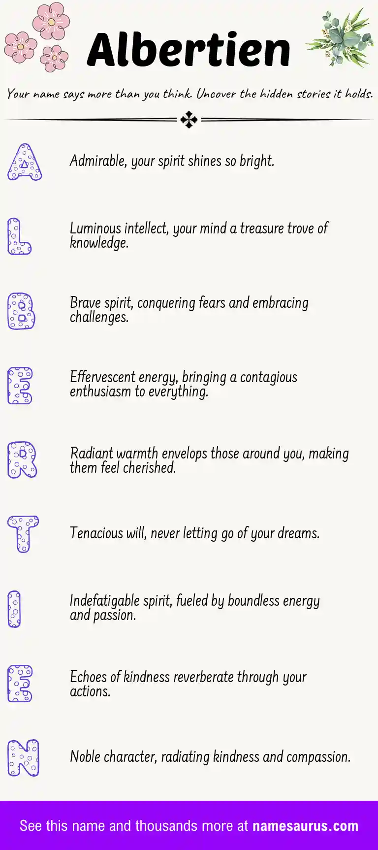 Acrostic poem about Albertien.