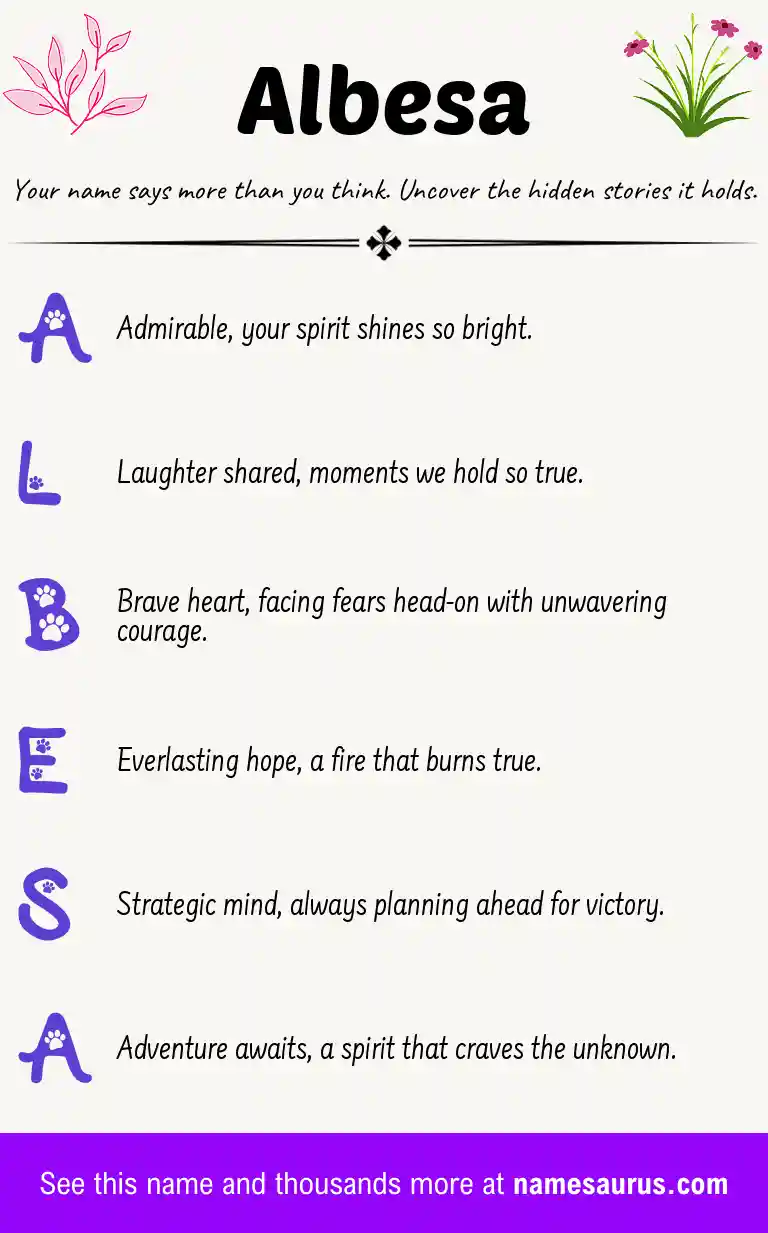 Acrostic poem about Albesa.