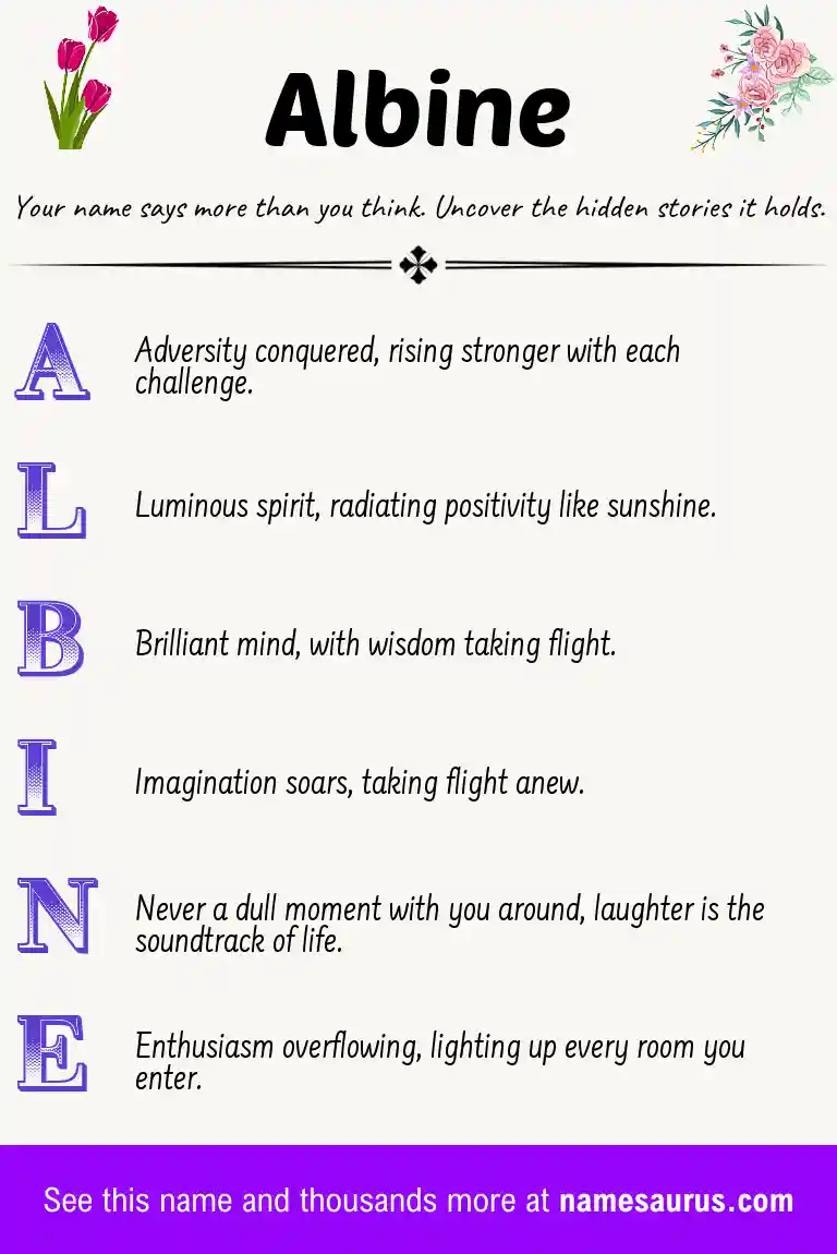 Acrostic poem about Albine.