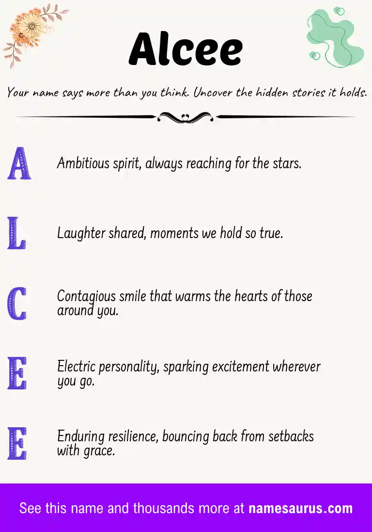 Acrostic poem about Alcee.