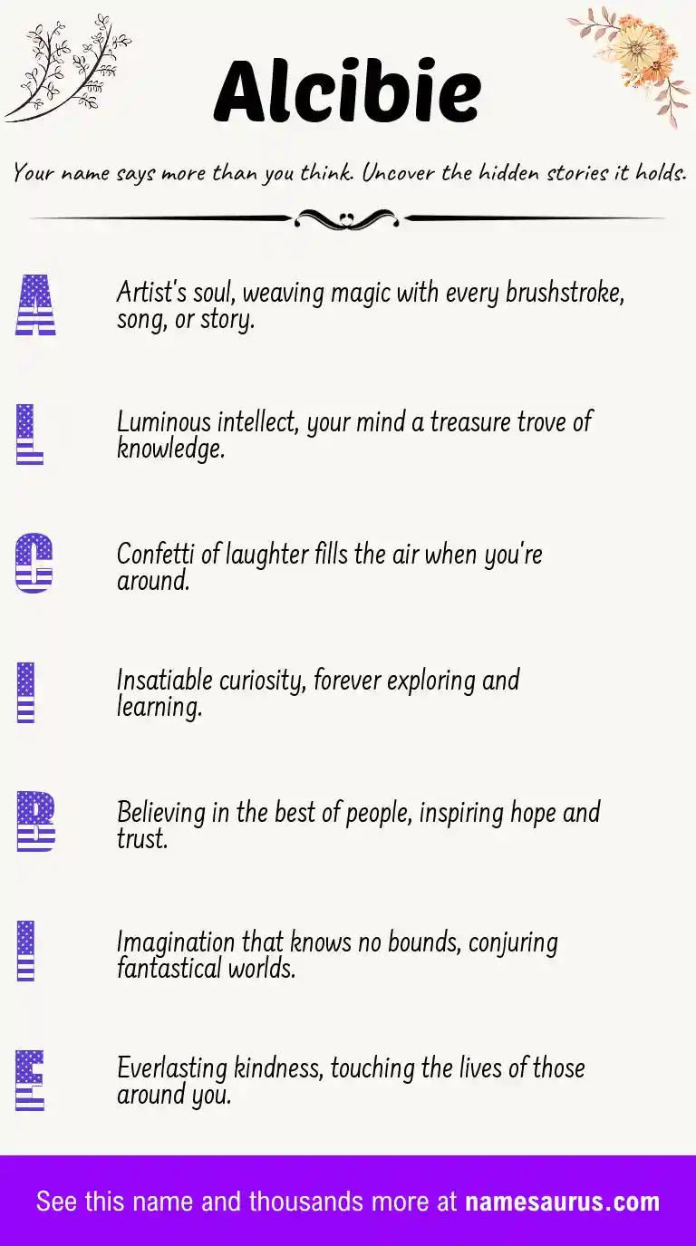 Acrostic poem about Alcibie.