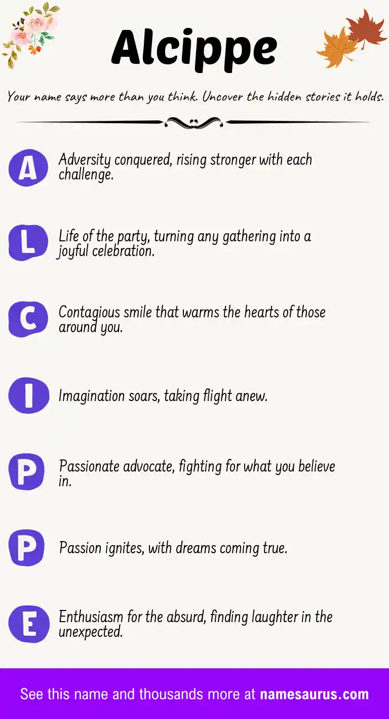Acrostic poem about Alcippe.