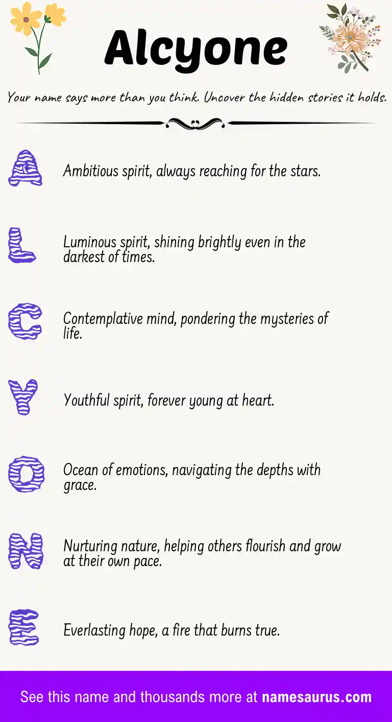 Acrostic poem about Alcyone.