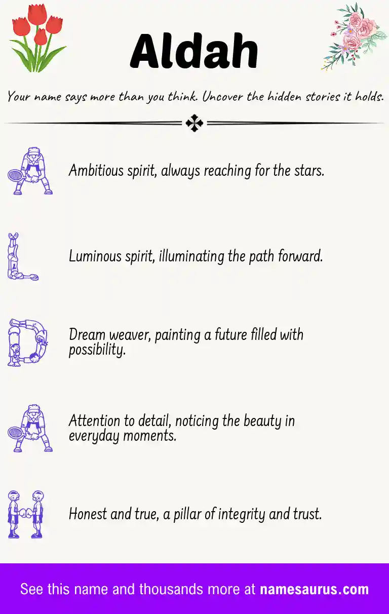 Acrostic poem about Aldah.