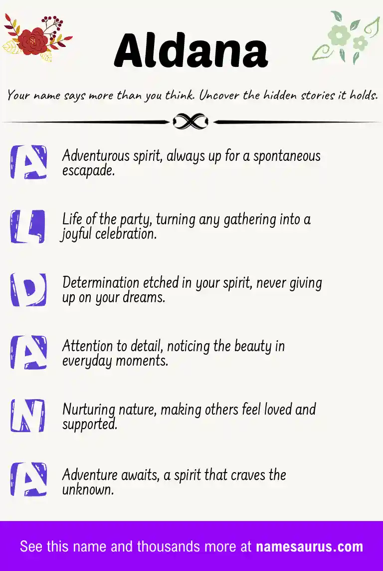 Acrostic poem about Aldana.