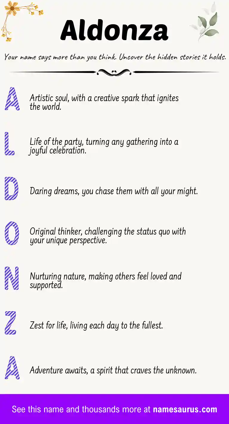 Acrostic poem about Aldonza.