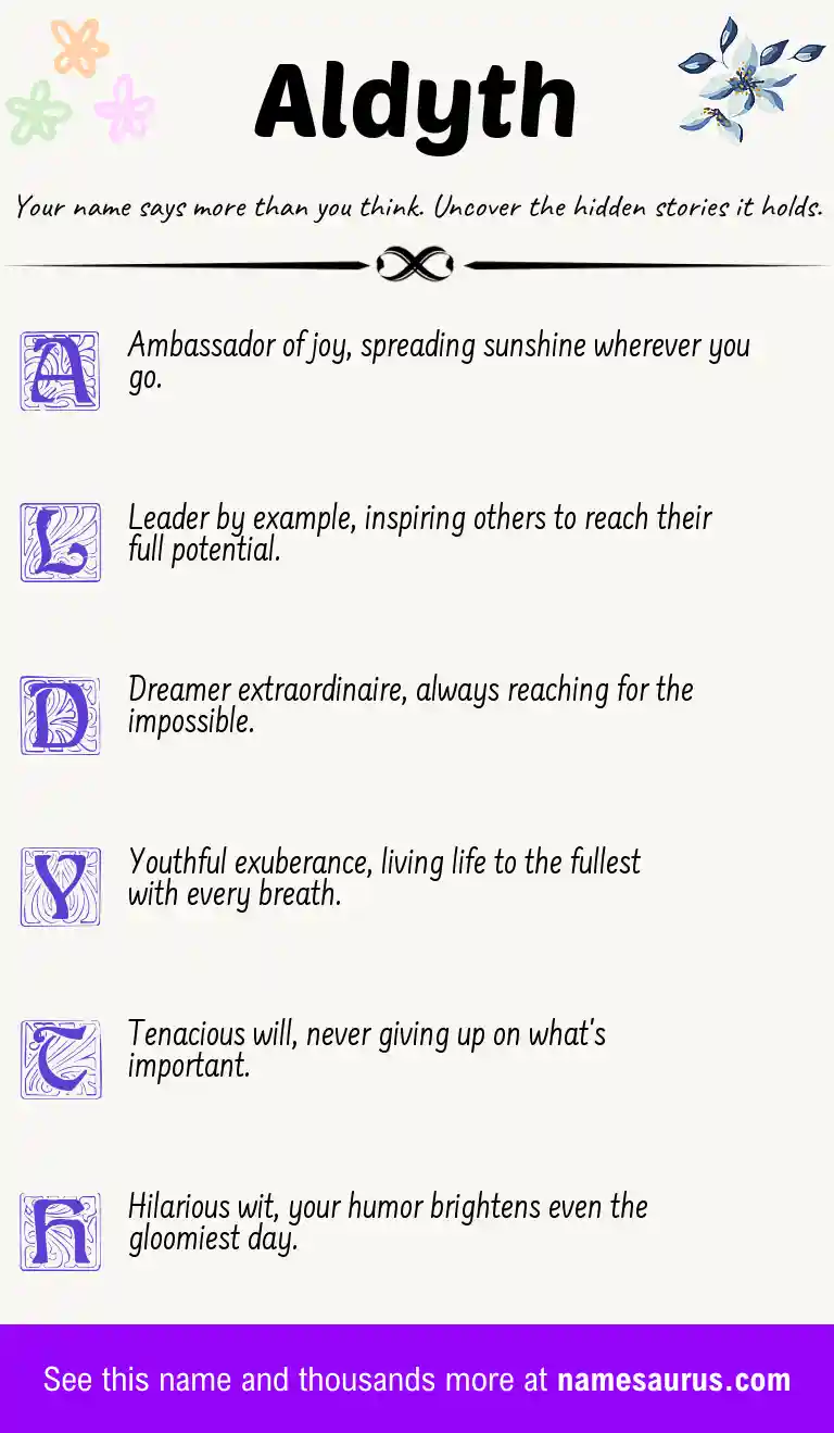 Acrostic poem about Aldyth.