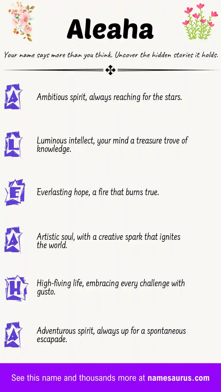Acrostic poem about Aleaha.