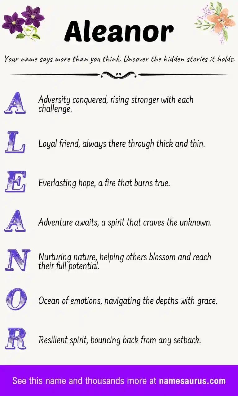 Acrostic poem about Aleanor.