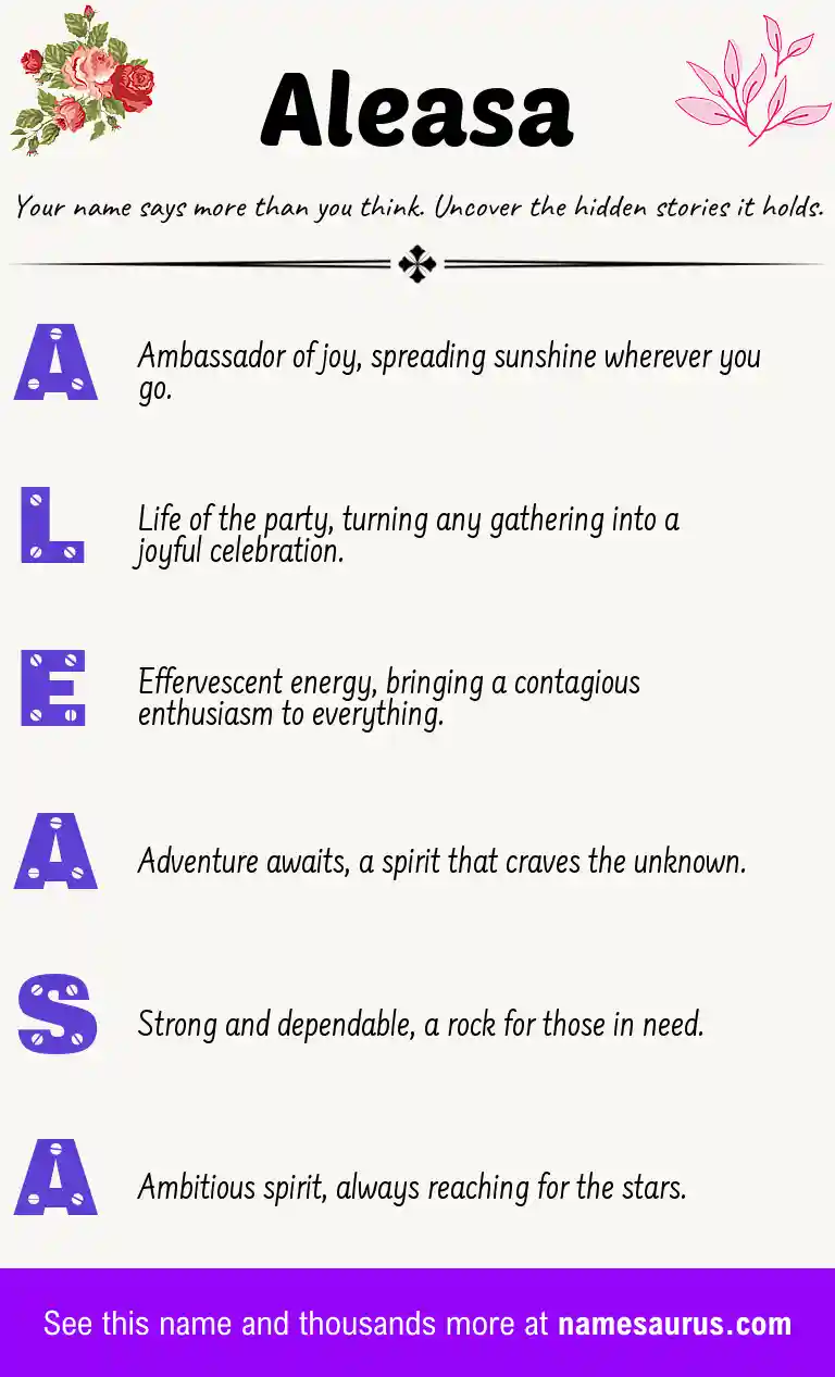 Acrostic poem about Aleasa.