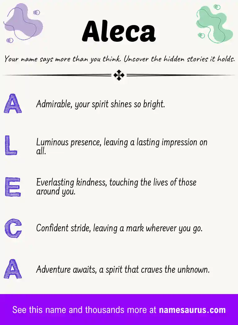 Acrostic poem about Aleca.