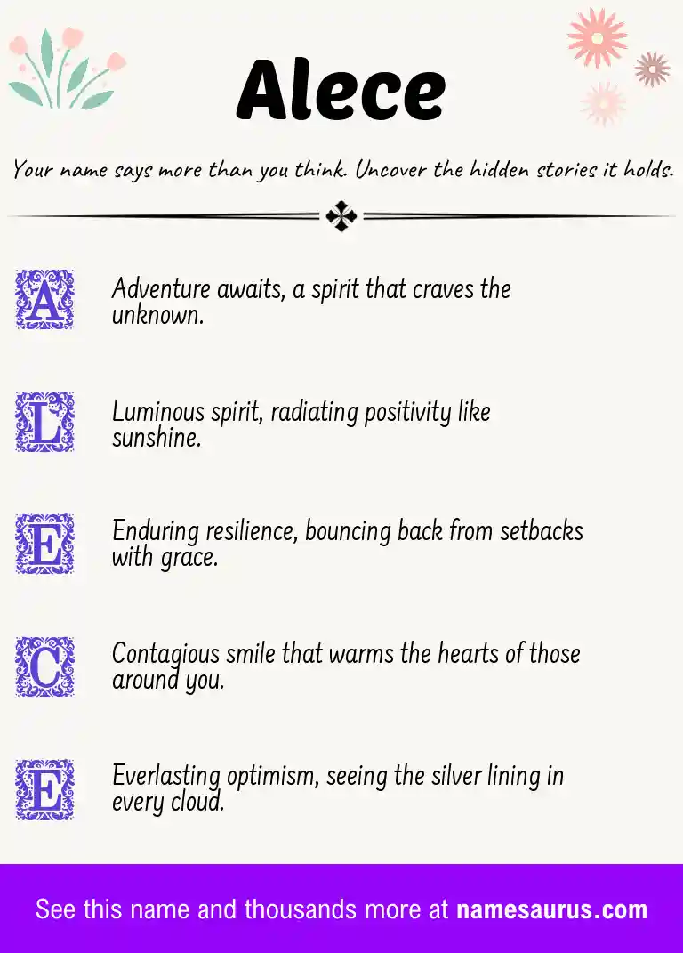 Acrostic poem about Alece.