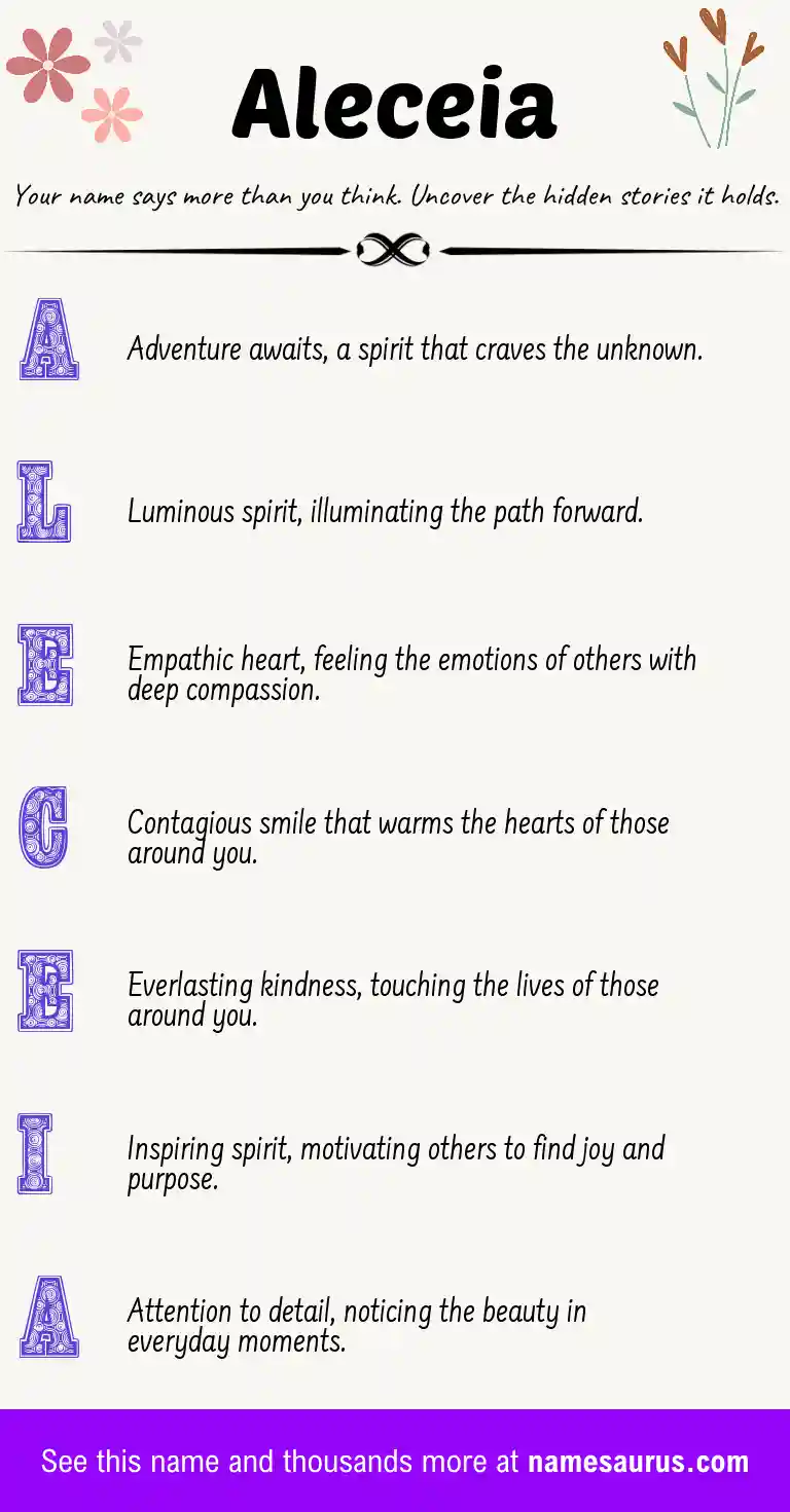Acrostic poem about Aleceia.