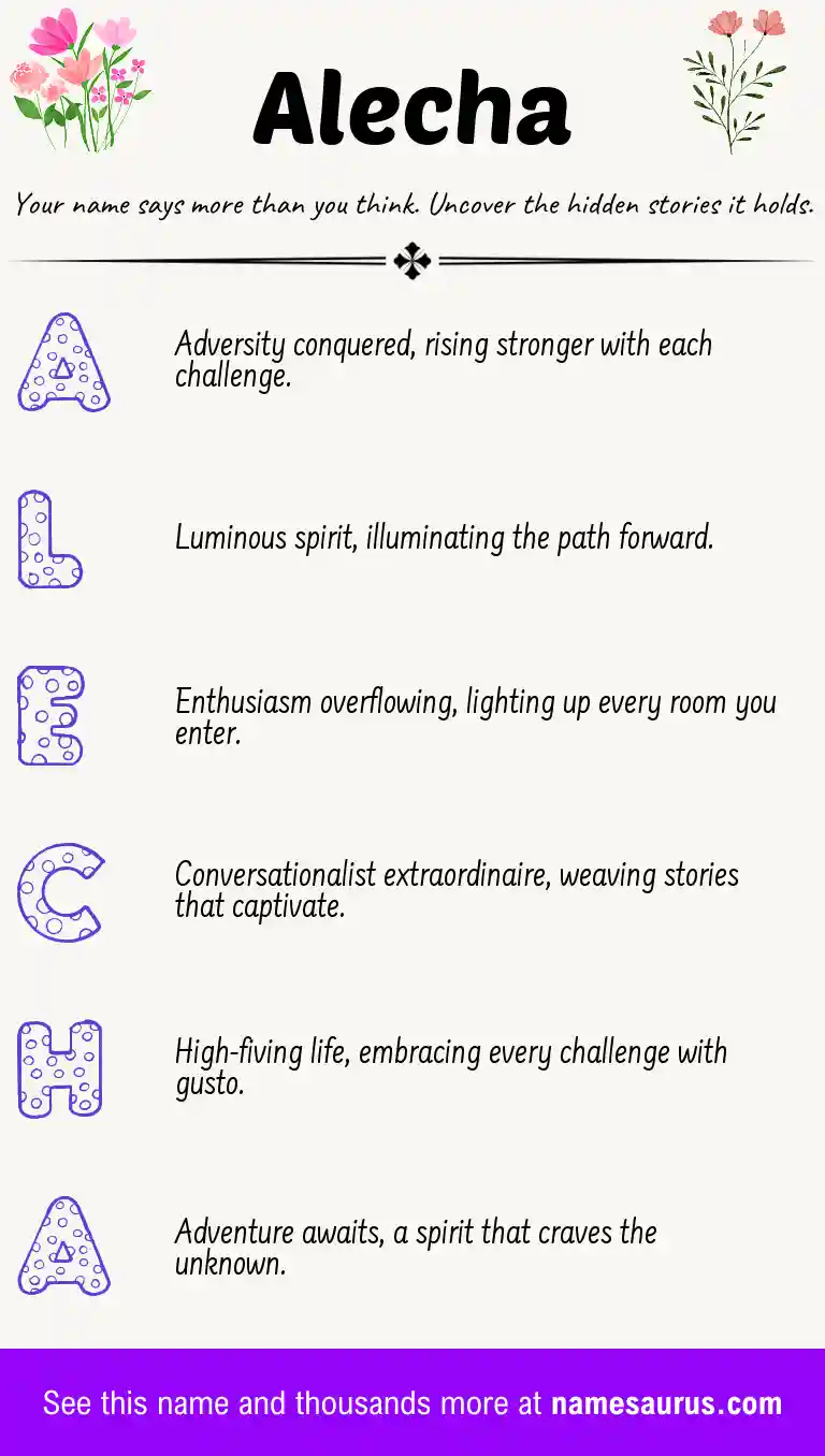 Acrostic poem about Alecha.