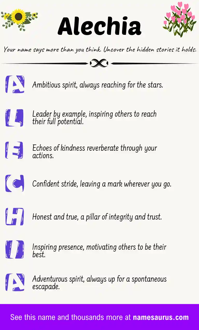 Acrostic poem about Alechia.