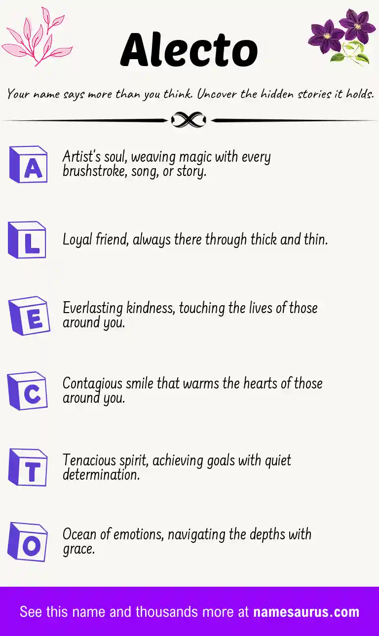 Acrostic poem about Alecto.