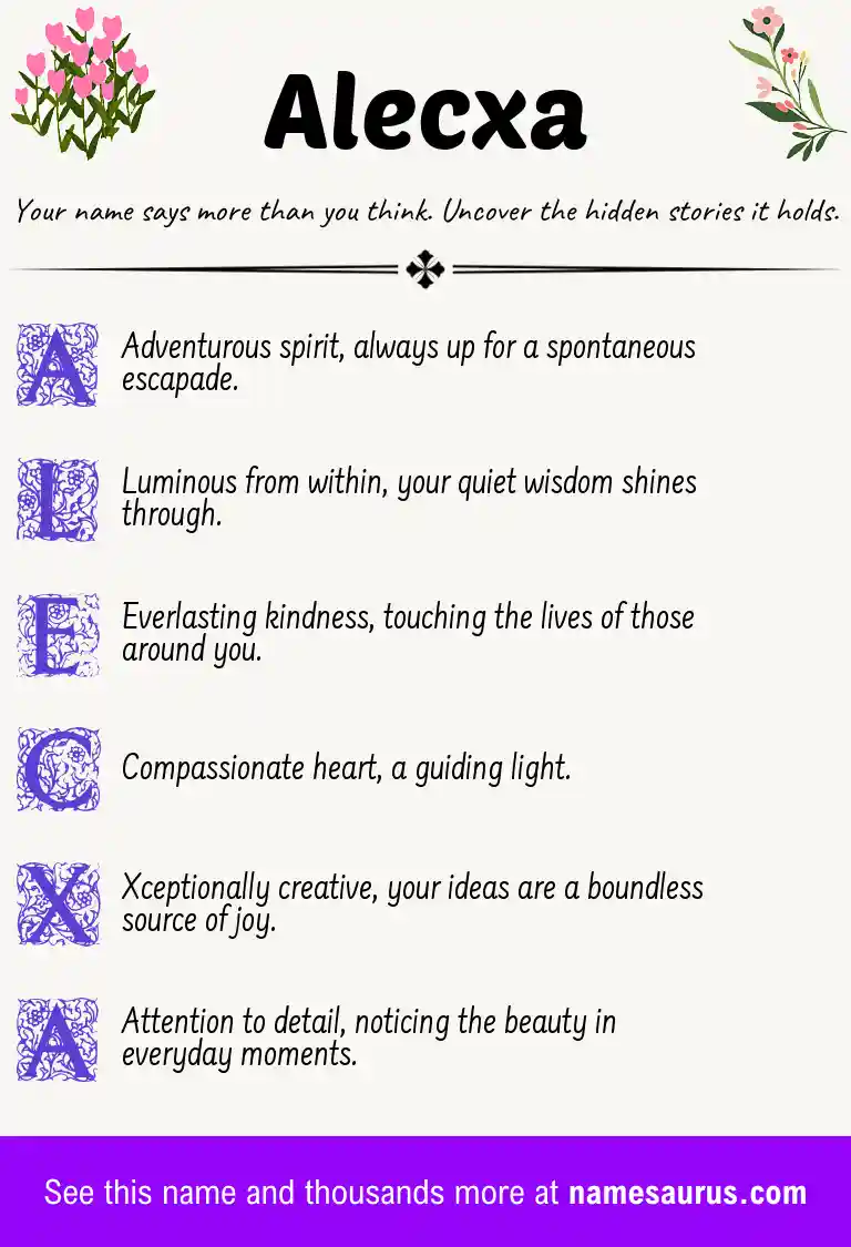 Acrostic poem about Alecxa.