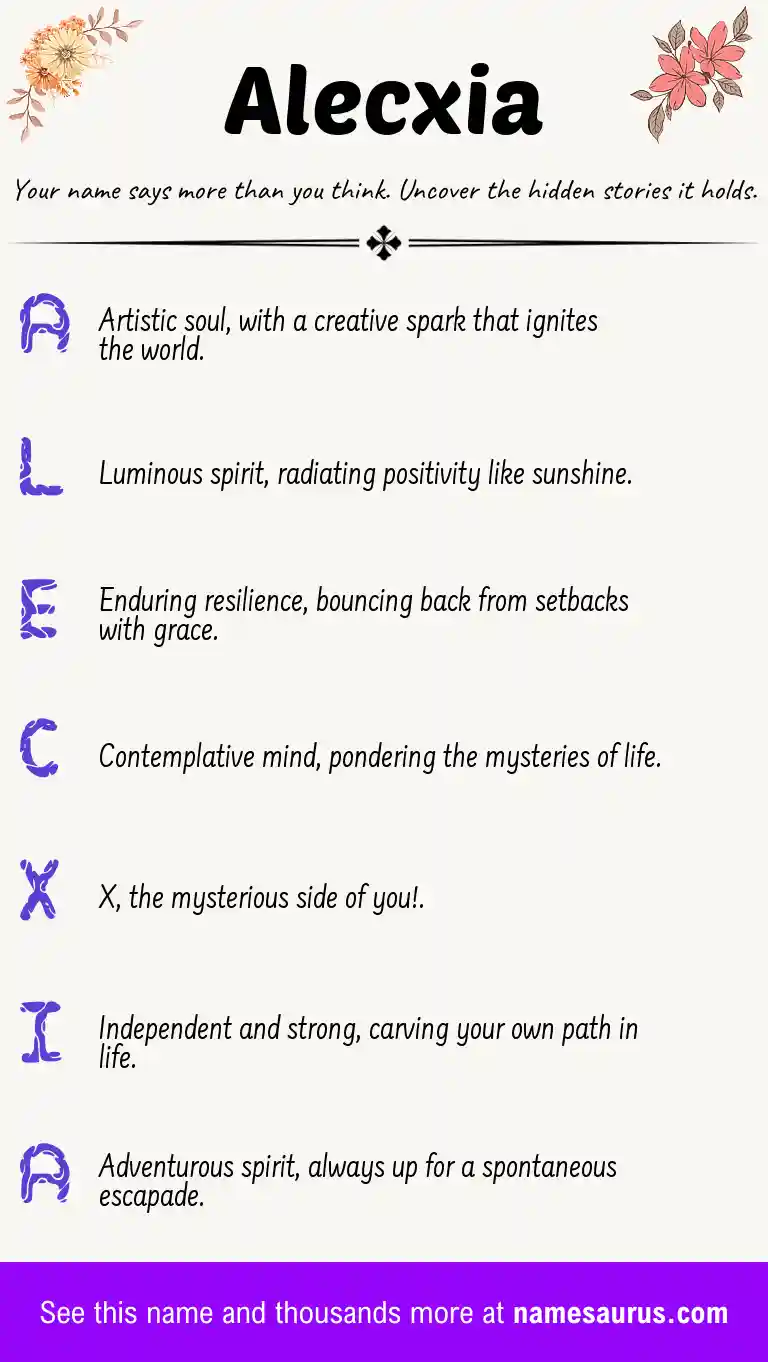 Acrostic poem about Alecxia.