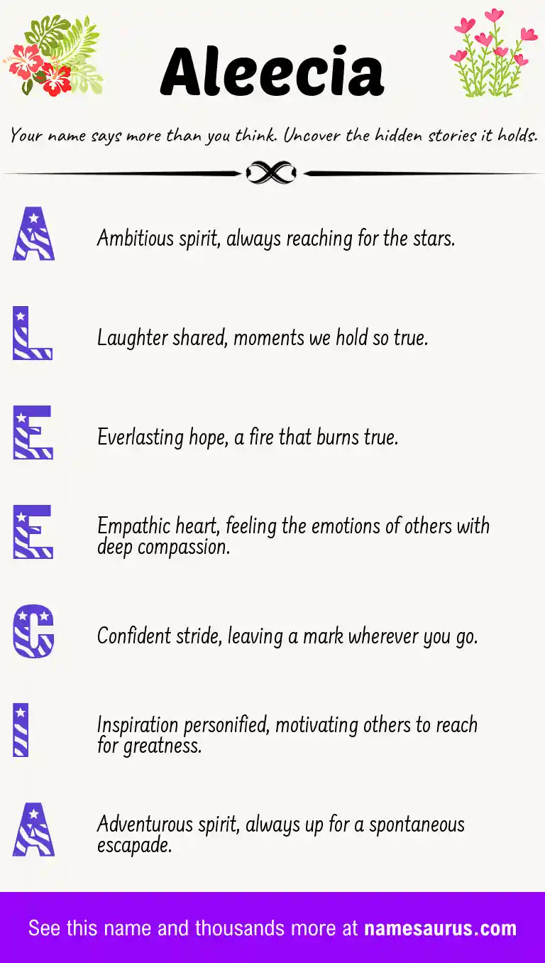 Acrostic poem about Aleecia.
