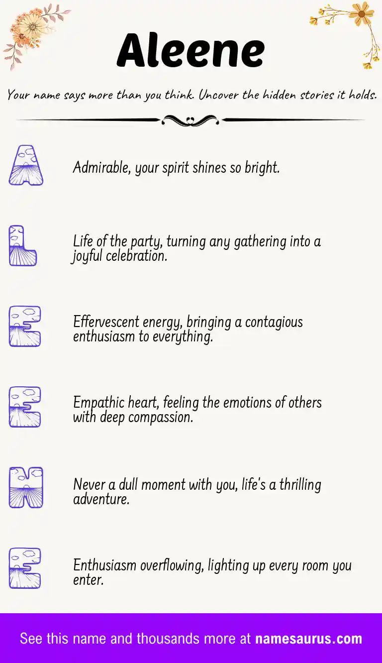 Acrostic poem about Aleene.