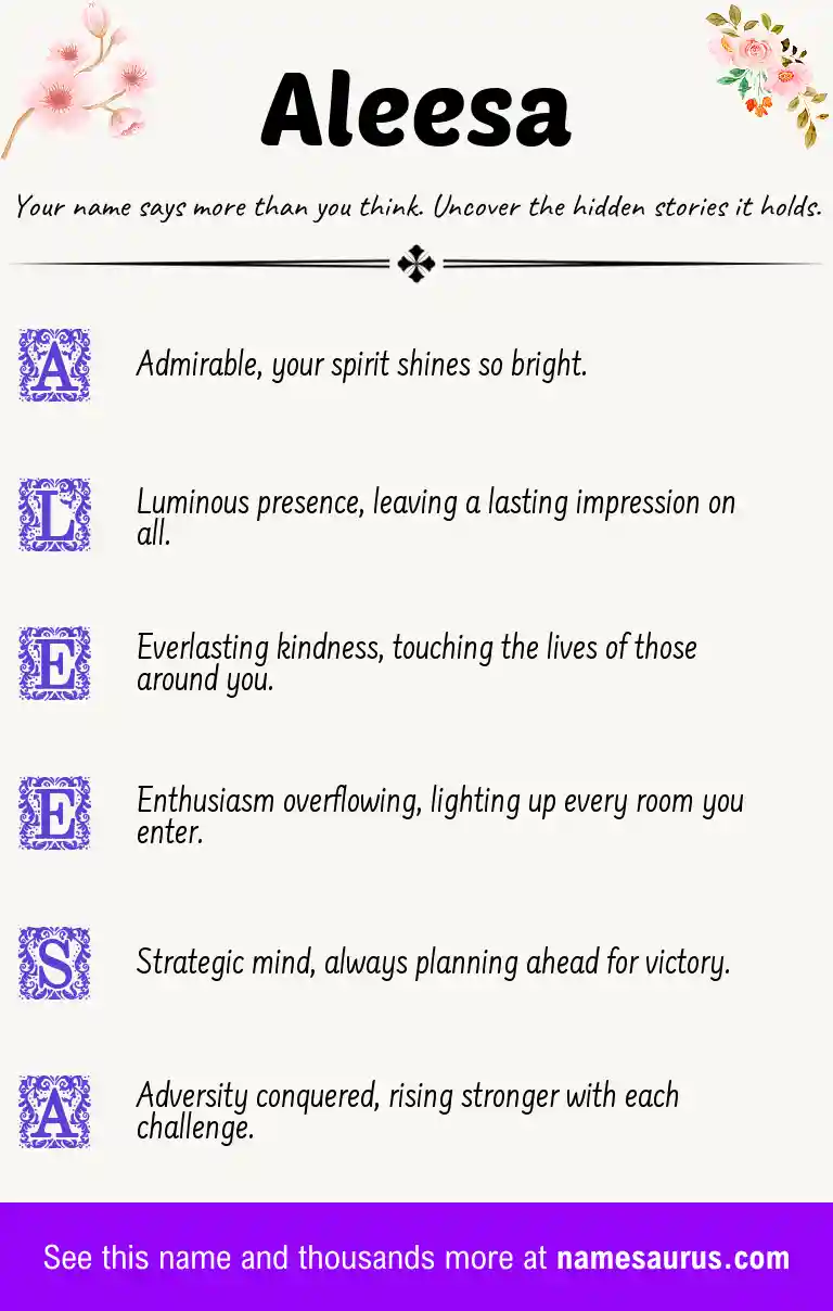 Acrostic poem about Aleesa.