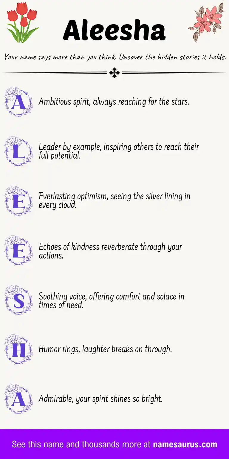 Acrostic poem about Aleesha.