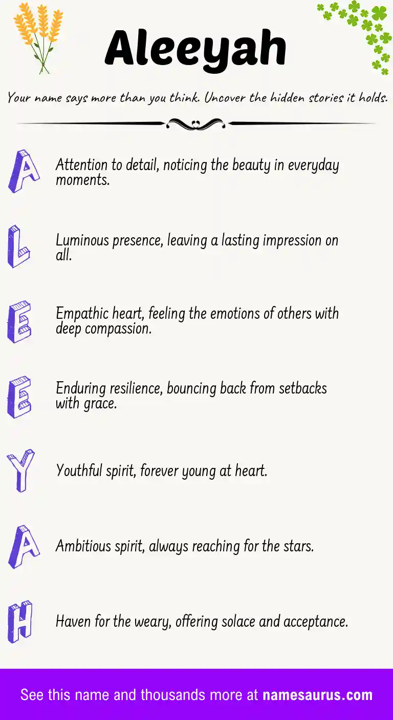 Acrostic poem about Aleeyah.