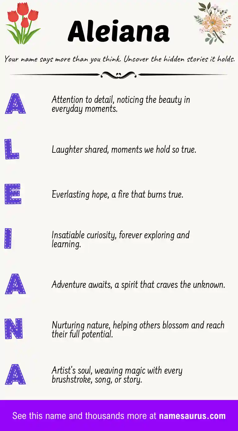 Acrostic poem about Aleiana.