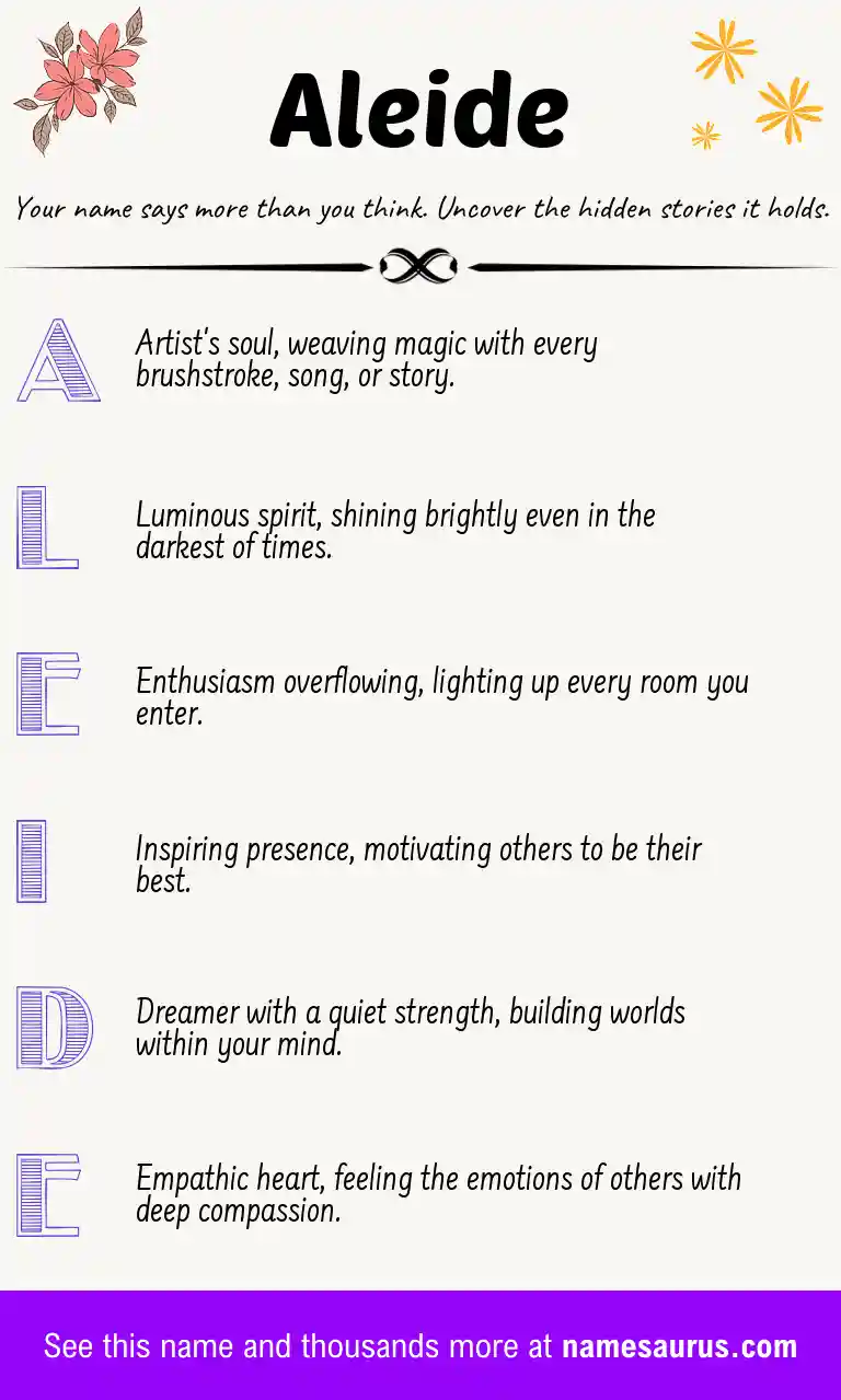 Acrostic poem about Aleide.