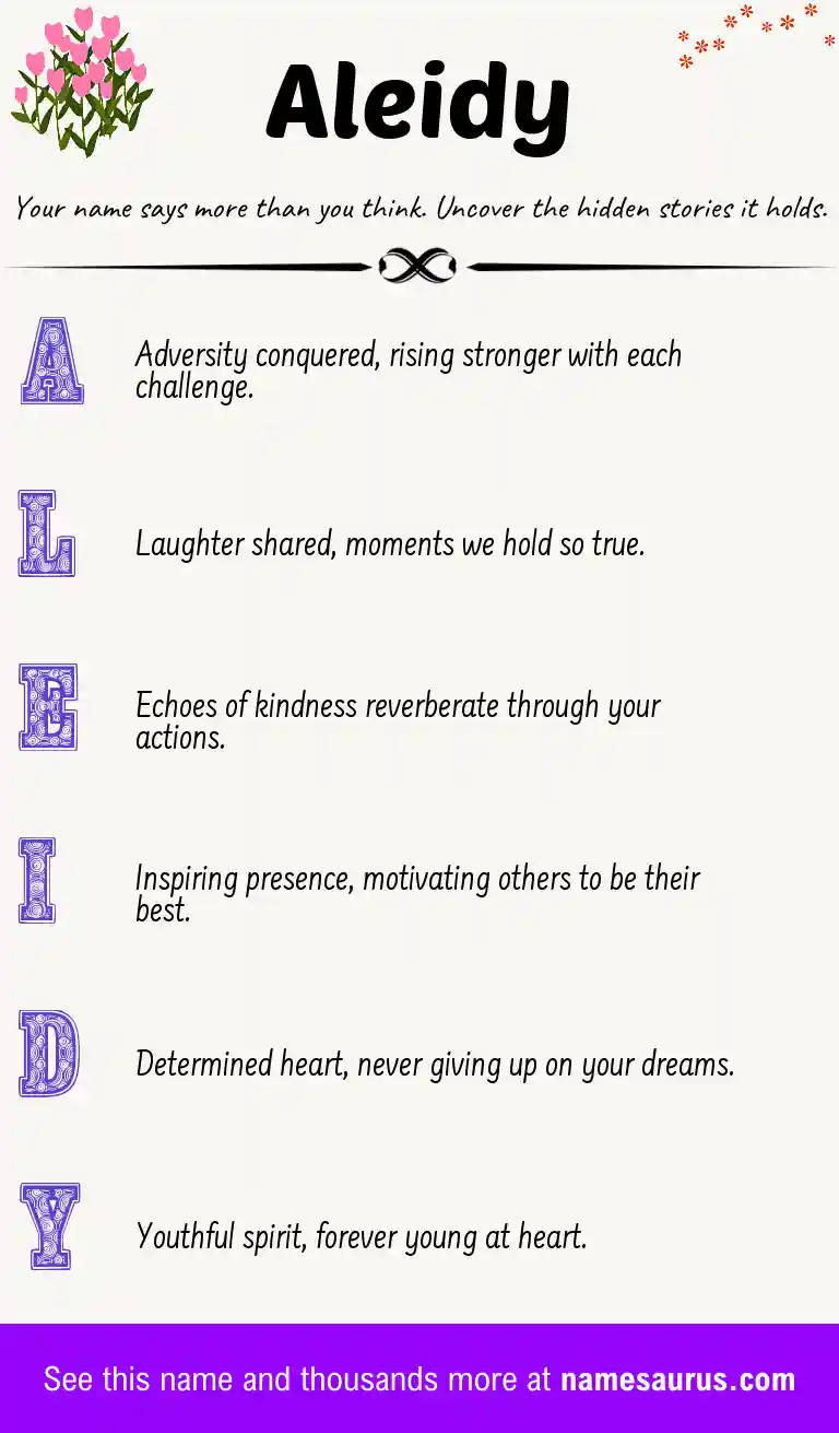 Acrostic poem about Aleidy.