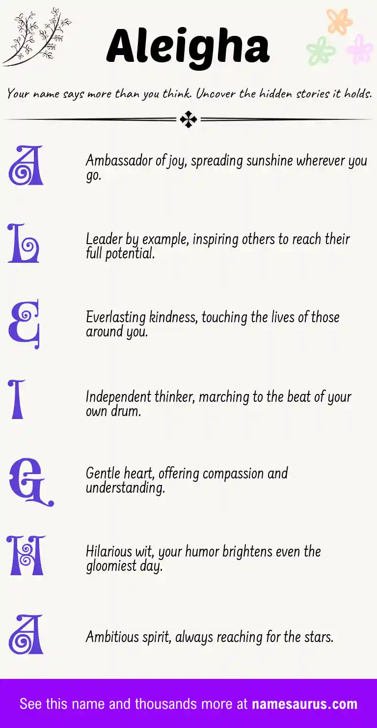 Acrostic poem about Aleigha.