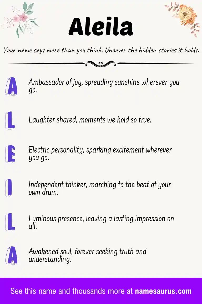 Acrostic poem about Aleila.