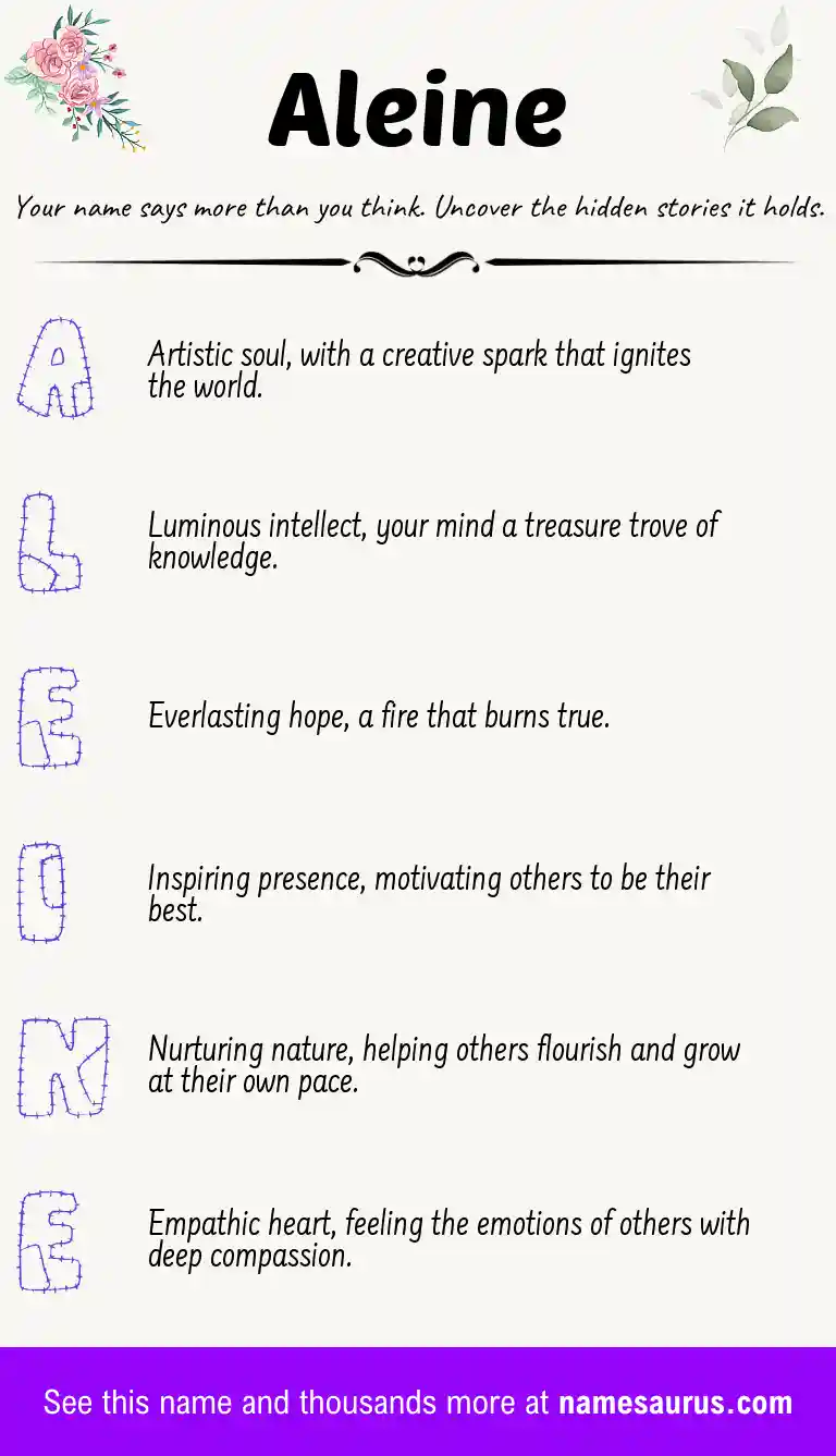 Acrostic poem about Aleine.
