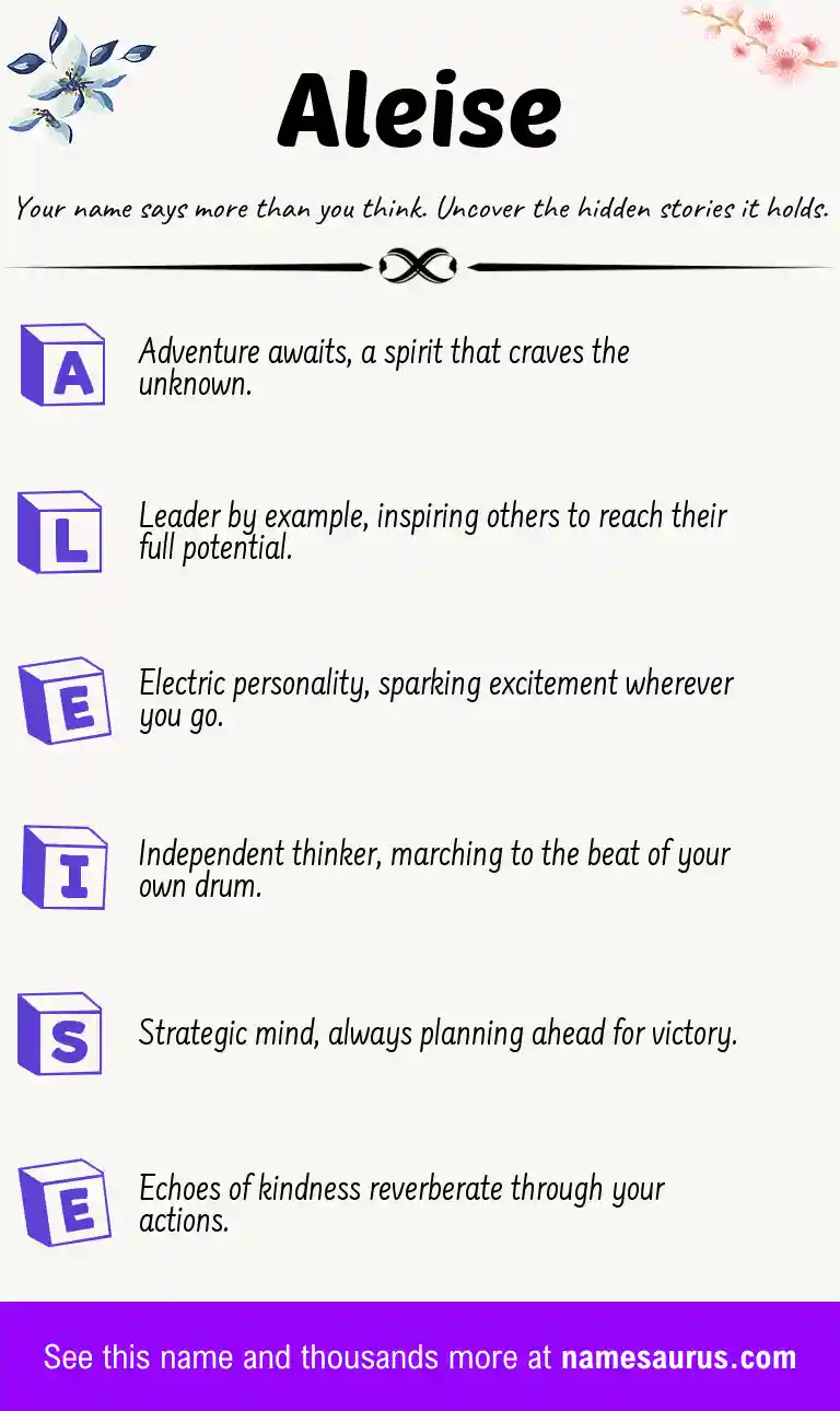 Acrostic poem about Aleise.