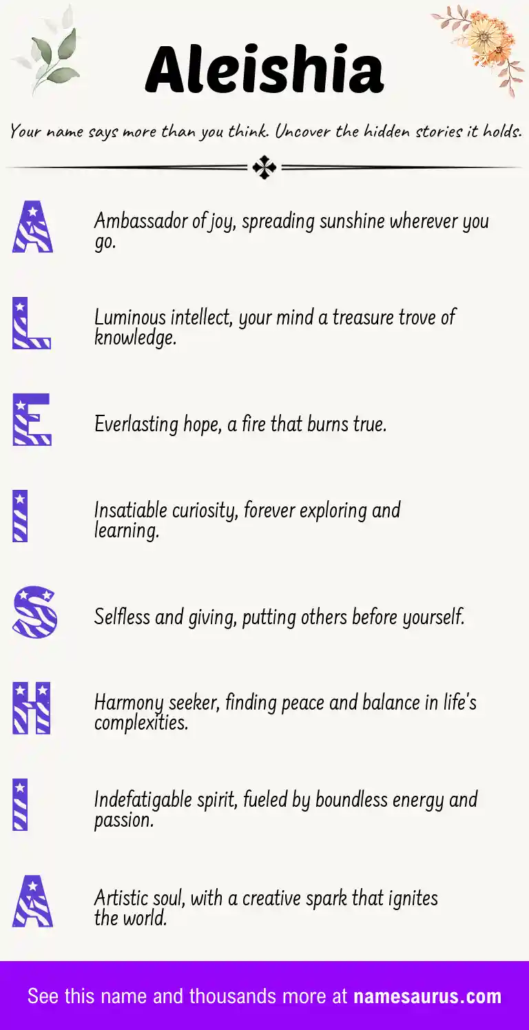 Acrostic poem about Aleishia.