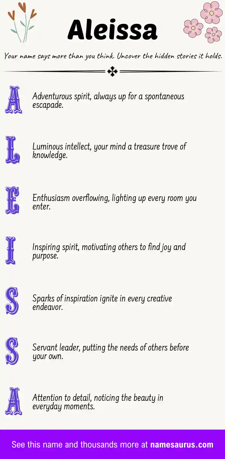 Acrostic poem about Aleissa.