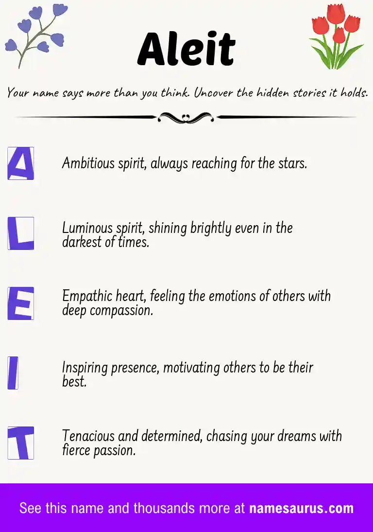 Acrostic poem about Aleit.
