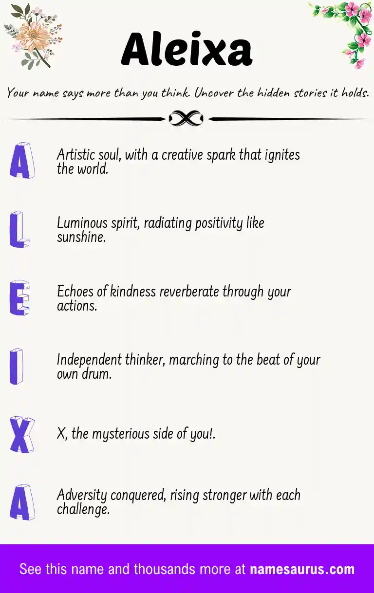 Acrostic poem about Aleixa.