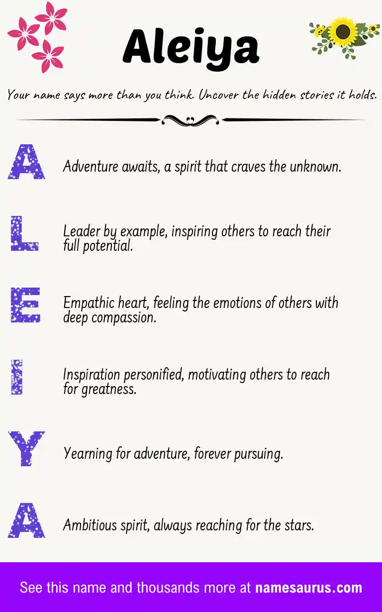Acrostic poem about Aleiya.