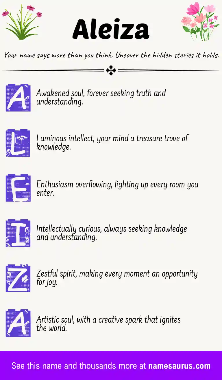 Acrostic poem about Aleiza.