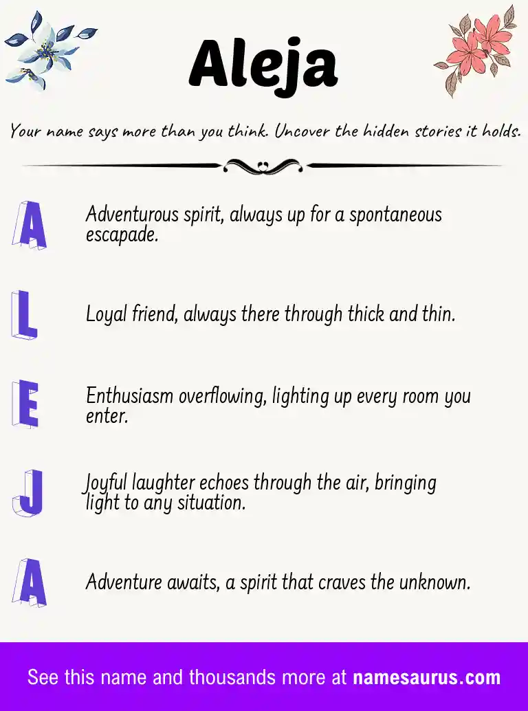Acrostic poem about Aleja.
