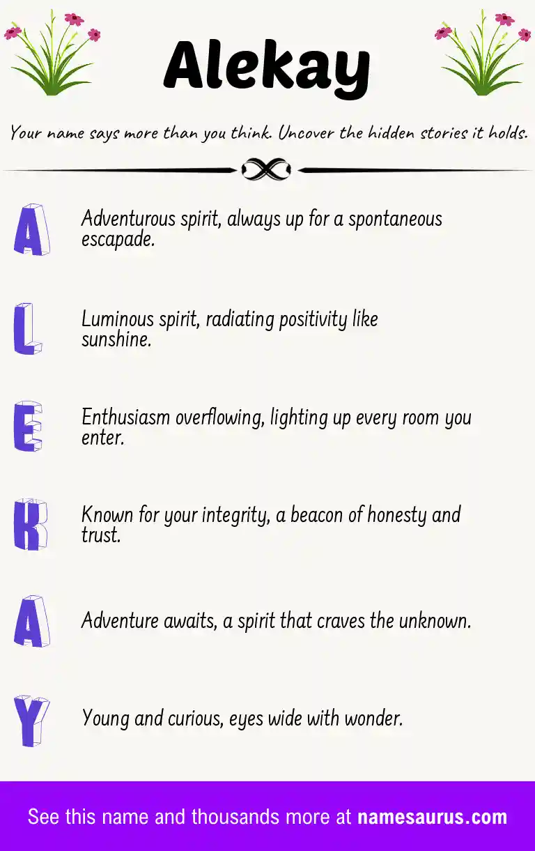 Acrostic poem about Alekay.