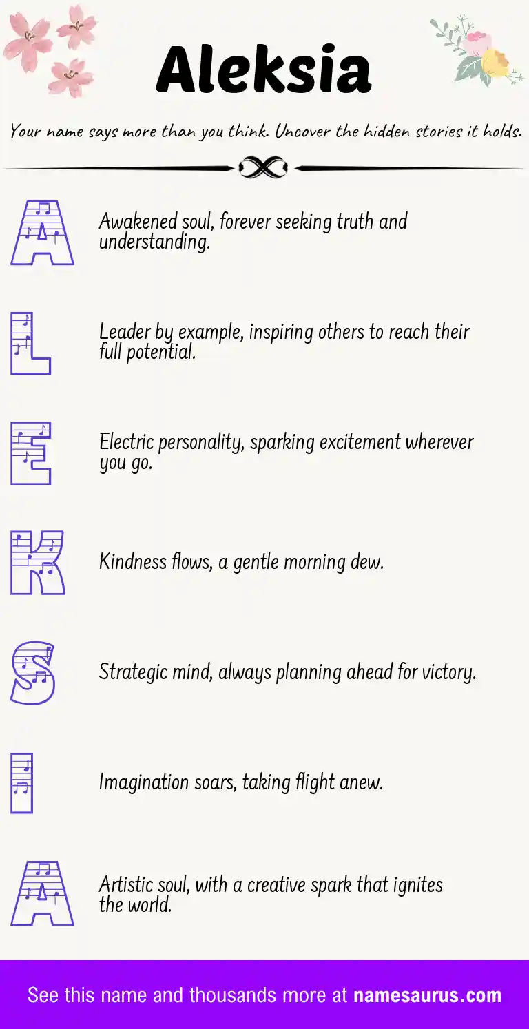 Acrostic poem about Aleksia.