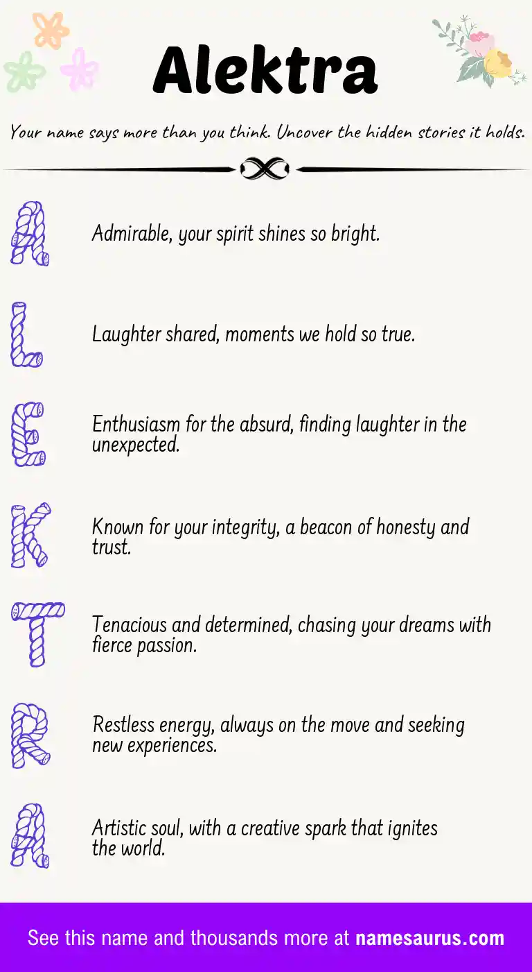Acrostic poem about Alektra.
