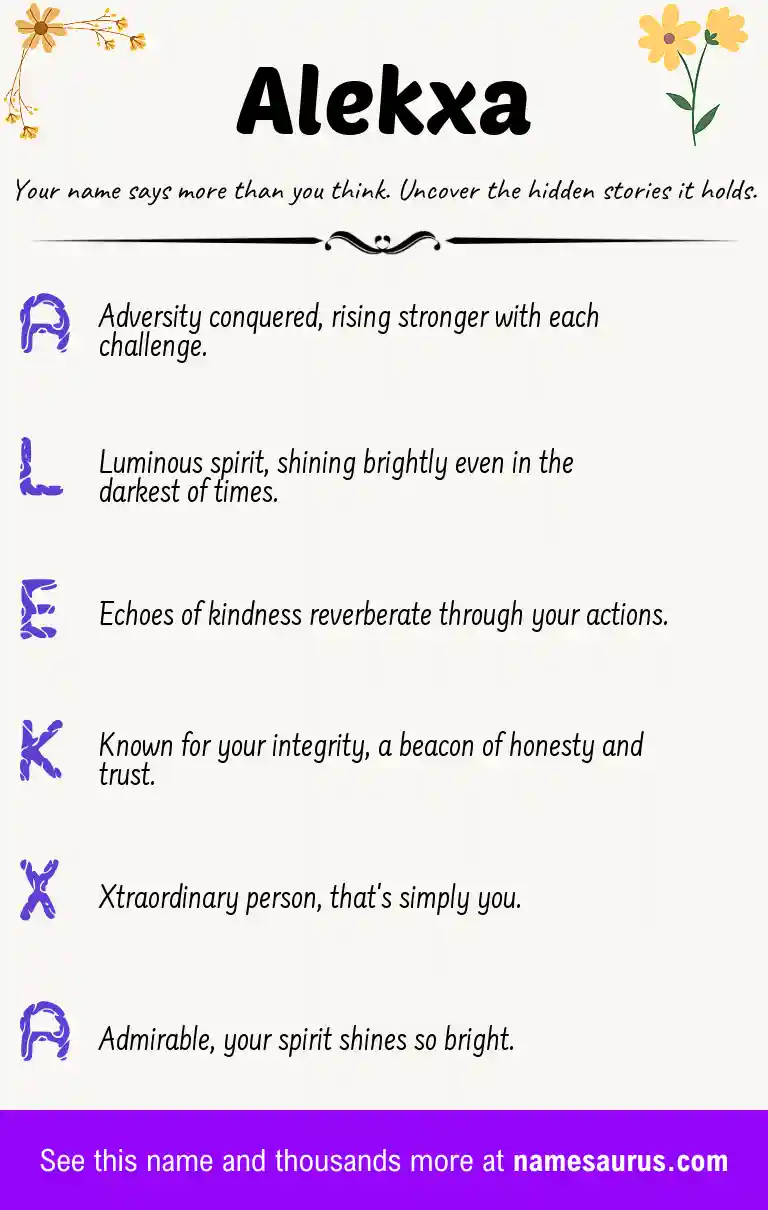 Acrostic poem about Alekxa.